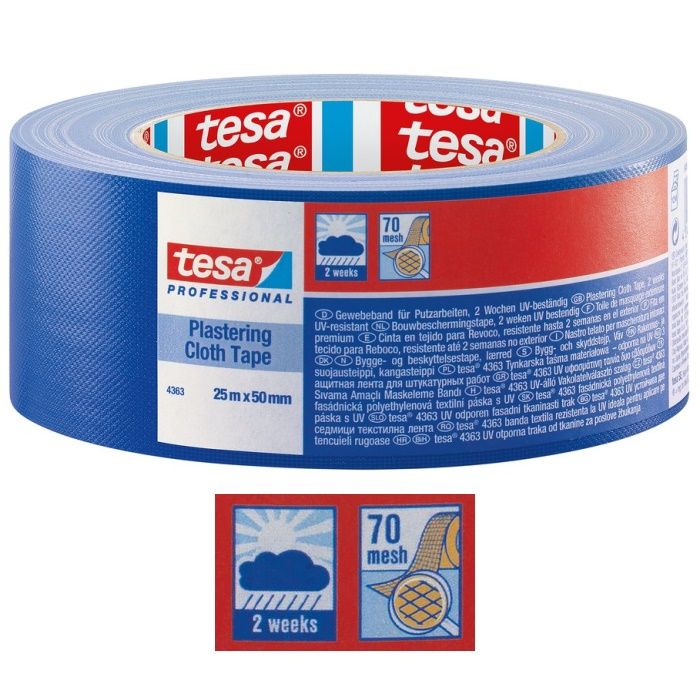 tesa krāsotāju lente auduma PVH UV (2 ned.) 50mm x 25m  Ārdarbiem